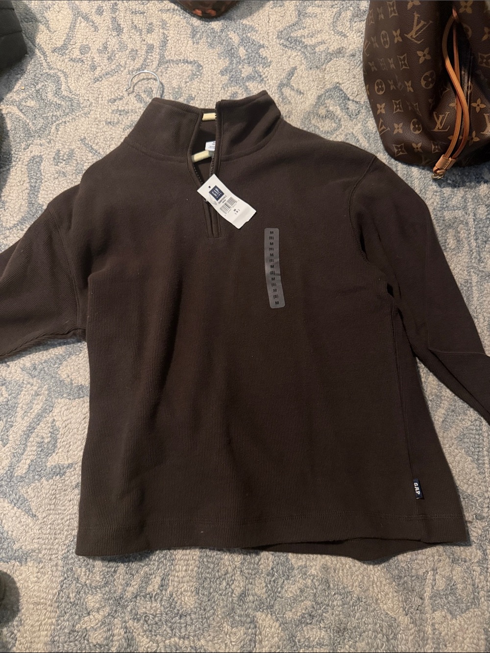 GAP Kids Brown Quarter-Zip Pullover Jacket size medium NWT